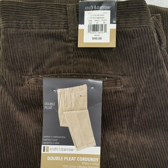 croft & barrow Pants Mens Croft And Barrow Double Pleat Corduroy Pants Poshmark